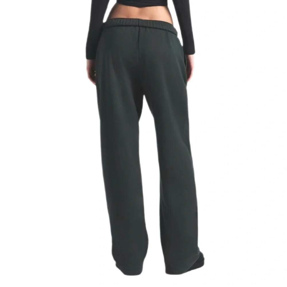 SKIMS Cotton Fleece Straight Leg Sweatpants Spruce NWT Small Medium - Picture 2 of 10